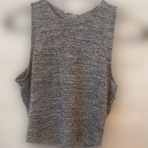 Grey knit crop top.